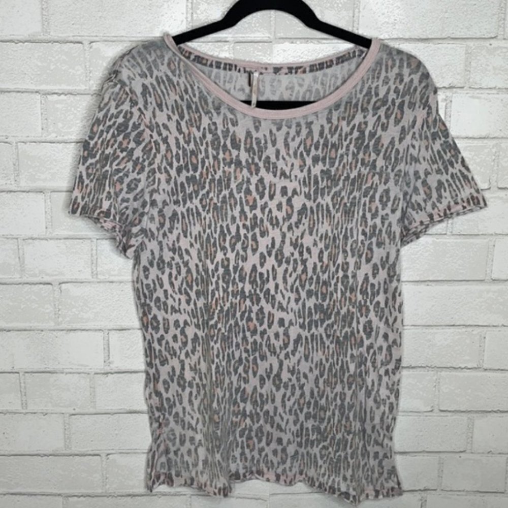 Free People Pink Cheetah Tourist Tee - Picture 3 of 13